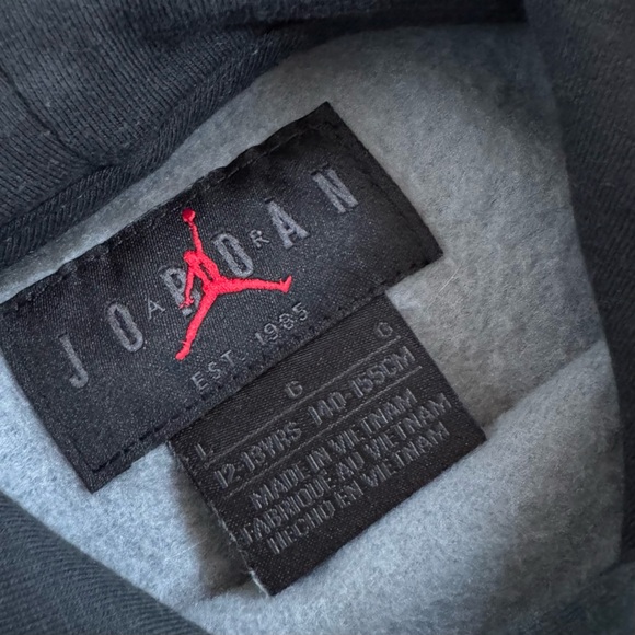 Jordan Big Girls Essentials All Over Print Boxy Pullover Hoodie L - Picture 4 of 8